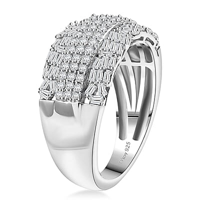 D'Joy Diamond 1.00 ctw Starlight Ring in Rhodium Over Sterling Silver (Size 10.0)