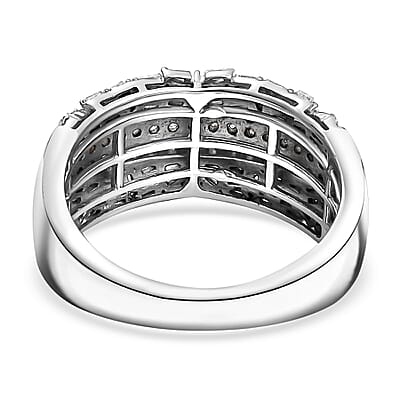 D'Joy Diamond 1.00 ctw Starlight Ring in Rhodium Over Sterling Silver (Size 10.0)