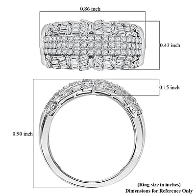 D'Joy Diamond 1.00 ctw Starlight Ring in Rhodium Over Sterling Silver (Size 10.0)