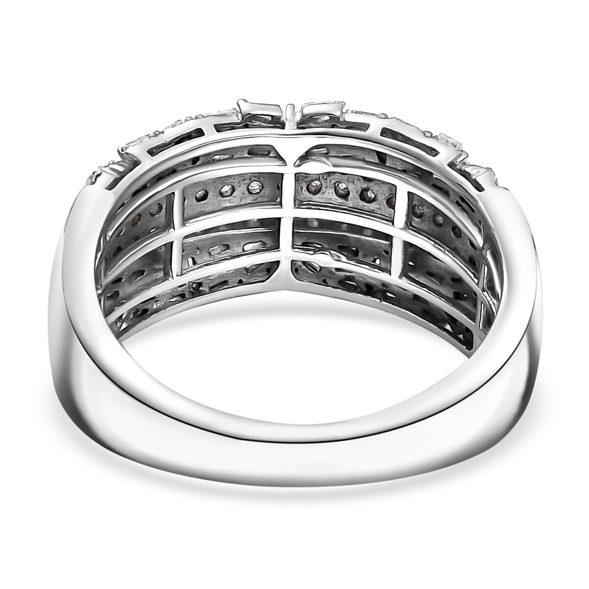 Diamond 1.00 ctw Ring in Rhodium Over Sterling Silver (Size 6.0) image number 4