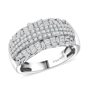 D'Joy Diamond 1.00 ctw Starlight Ring in Rhodium Over Sterling Silver (Size 9.0)