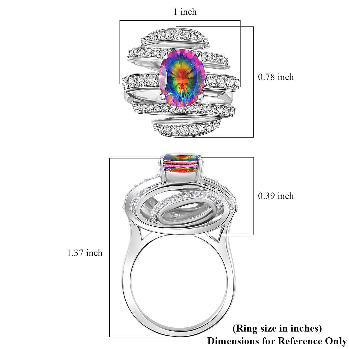 [t-2] 10K／Silver925／Quartz ／PEACE MAKER Buy Nebula Quartz Doublet and White Zircon 3.80 ctw