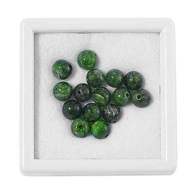Set of 15pcs AAA Chrome Diopside 4-5mm Beads 10.00 ctw