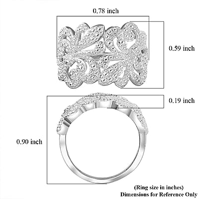 Karis White Diamond Accent Fleur De Lis Ring in Platinum Bond (Size 10.0)