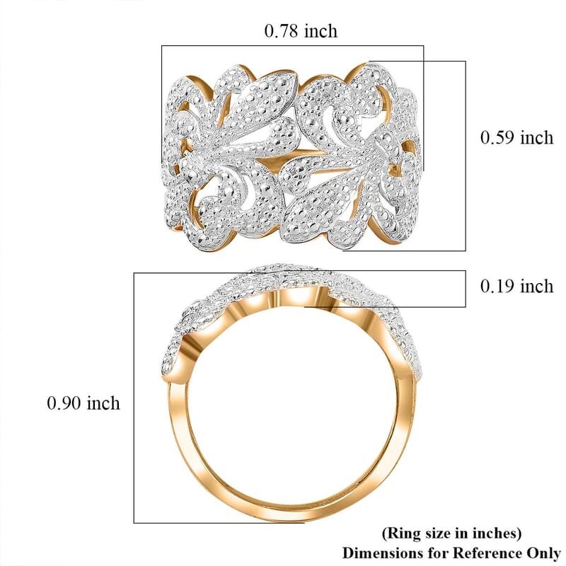 Karis White Diamond Accent Fleur De Lis Ring in 18K YG Plated (Size 11.0)