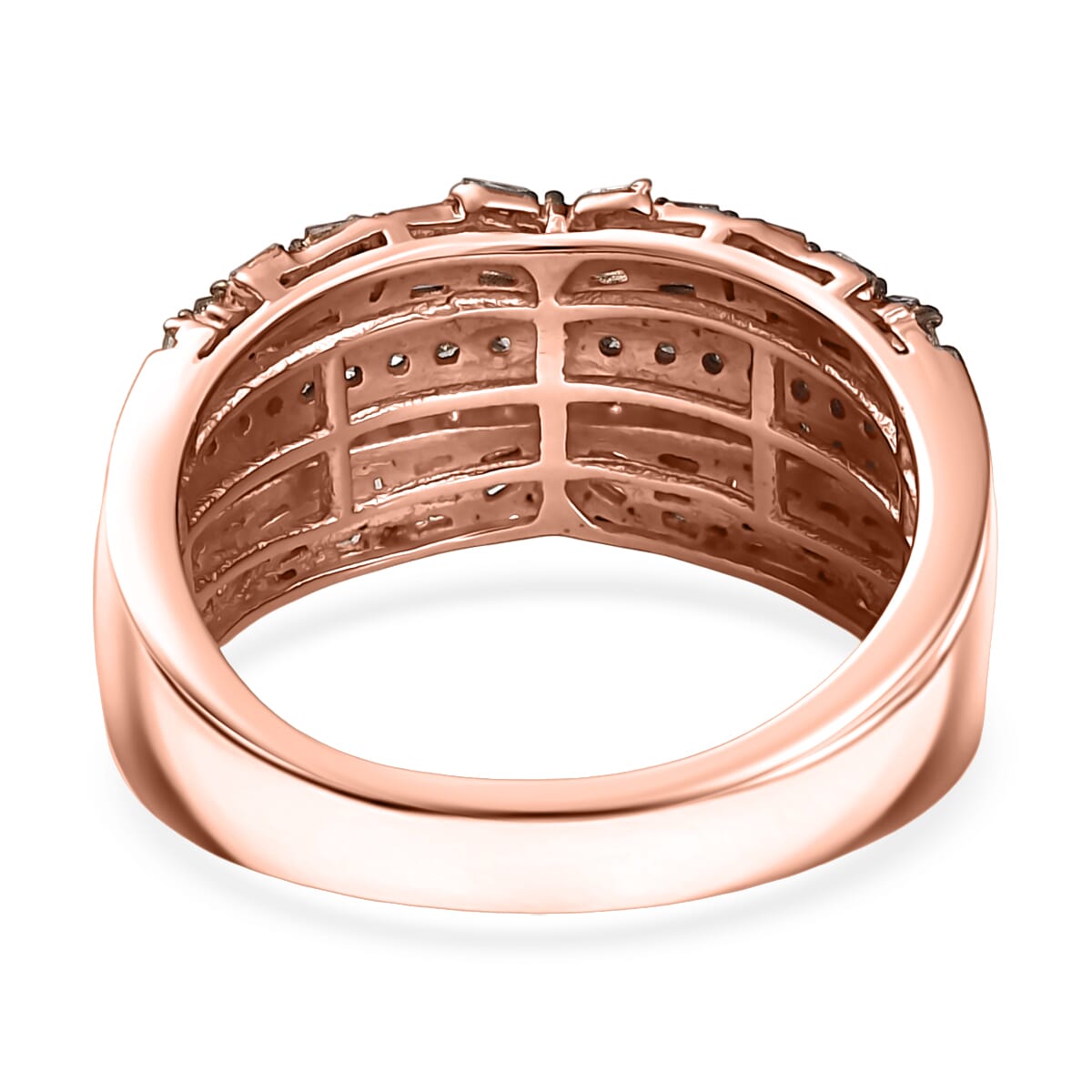 D'Joy Natural Champagne Diamond 1.00 ctw Starlight Ring in 18K Vermeil Rose Gold Over Sterling Silver (Size 7.0) image number 4