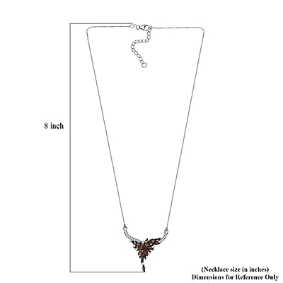 D'Joy AAA Jenipapo Andalusite and Moissanite 2.30 ctw Floral Necklace in Rhodium Over Sterling Silver 18 Inches