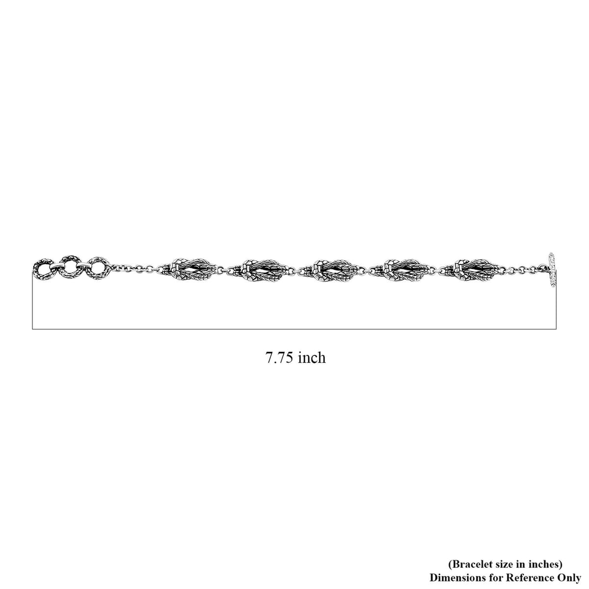 Bali Legacy  Tulang Naga with Pebble Chain Knot Bracelet in Sterling Silver (6.50-8.0In) 20 Grams image number 4