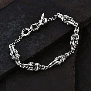 Bali Legacy Borobudur with Twisted Wire Chain Knot Bracelet in Sterling Silver (6.50-8.0In) 19.25 Grams