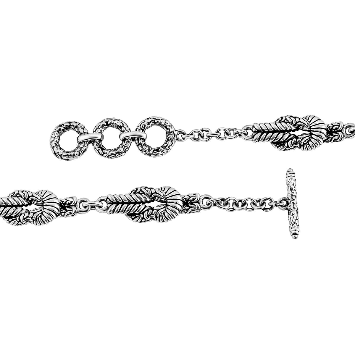 Bali Legacy Borobudur with Twisted Wire Chain Knot Bracelet in Sterling Silver (6.50-8.0In) 19.25 Grams image number 3