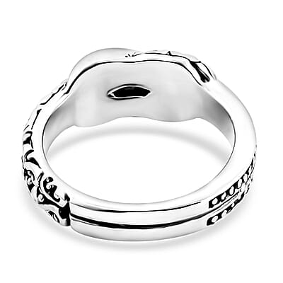 Bali Legacy Filigree with Rawa Texture Knot Ring in Sterling Silver (Size 10.0) 5.85 Grams