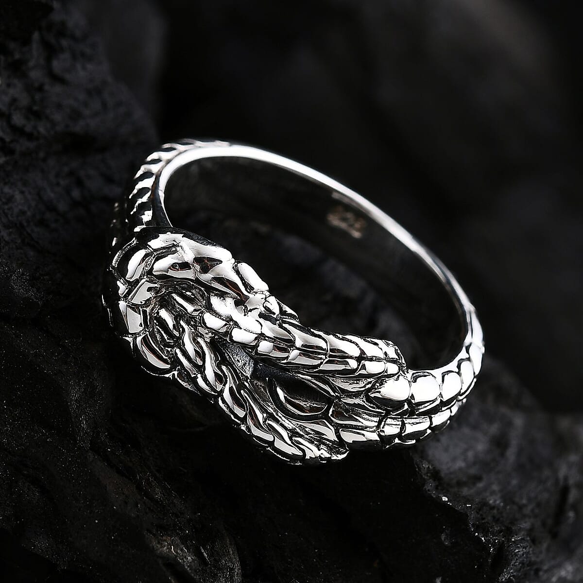 Bali Legacy Tulang Naga with Pebble Knot Ring in Sterling Silver (Size 10.0) 5.85 Grams image number 1