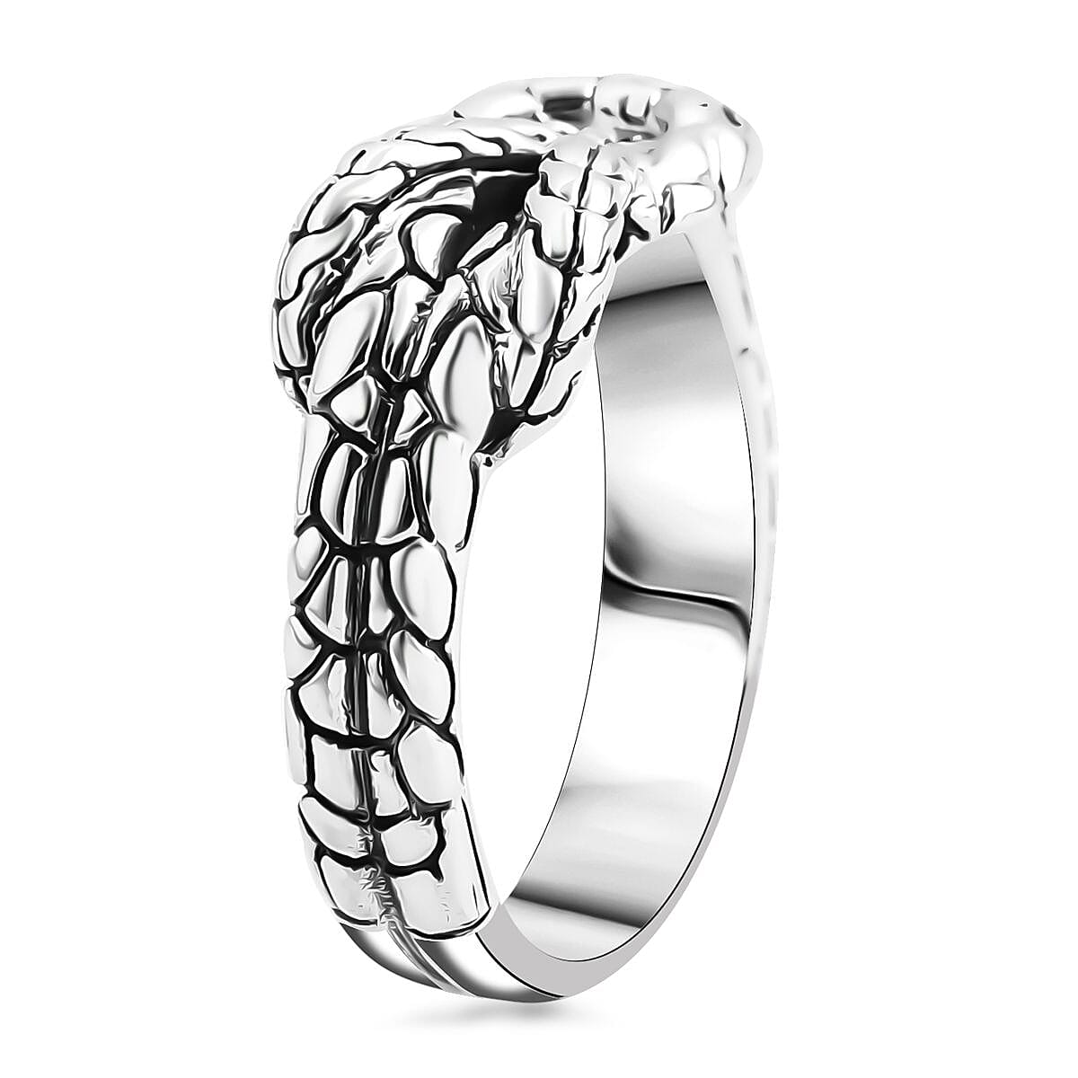 Bali Legacy Tulang Naga with Pebble Knot Ring in Sterling Silver (Size 10.0) 5.85 Grams image number 3