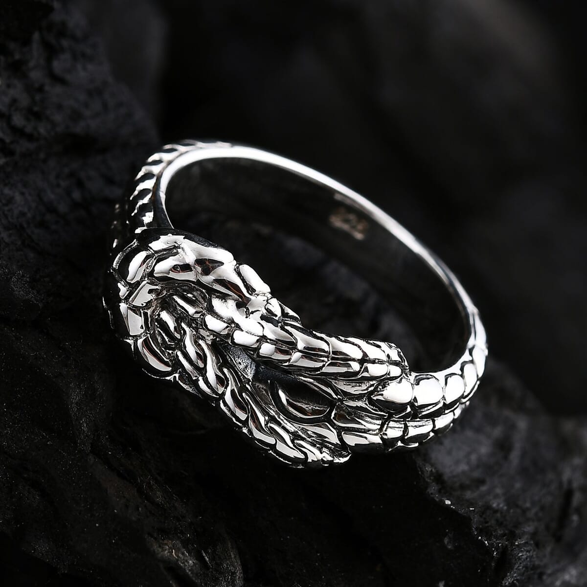 Bali Legacy Tulang Naga with Pebble Knot Ring in Sterling Silver (Size 9.0) 5.85 Grams image number 1