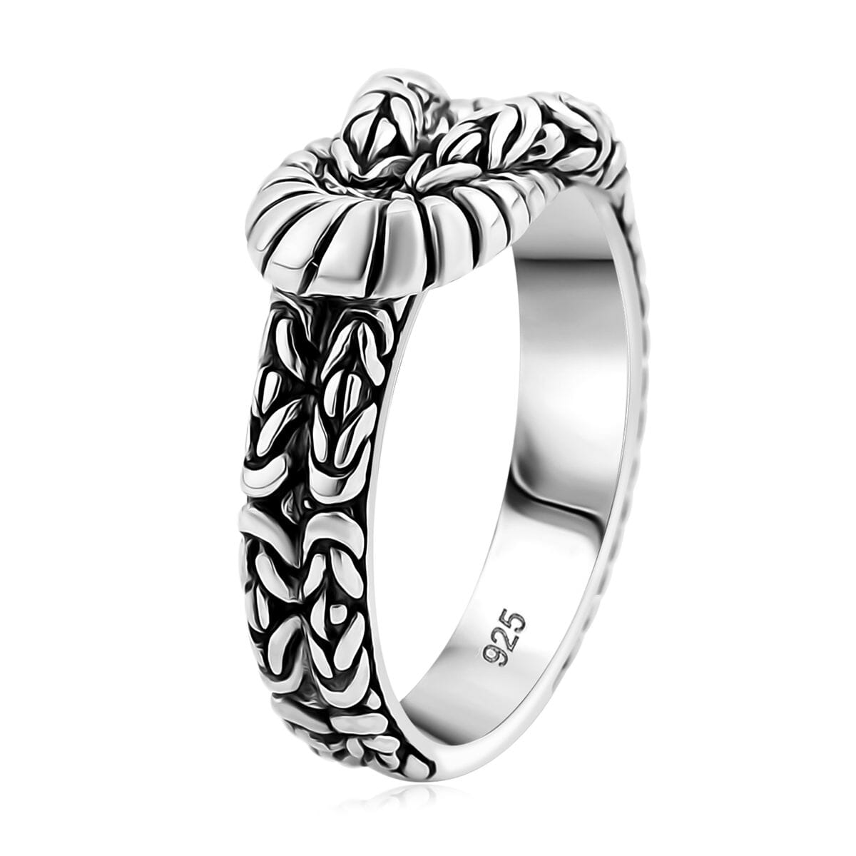 Bali Legacy Borobudur with Twisted Wire Knot Ring in Sterling Silver (Size 10.0) 5.90 Grams image number 3