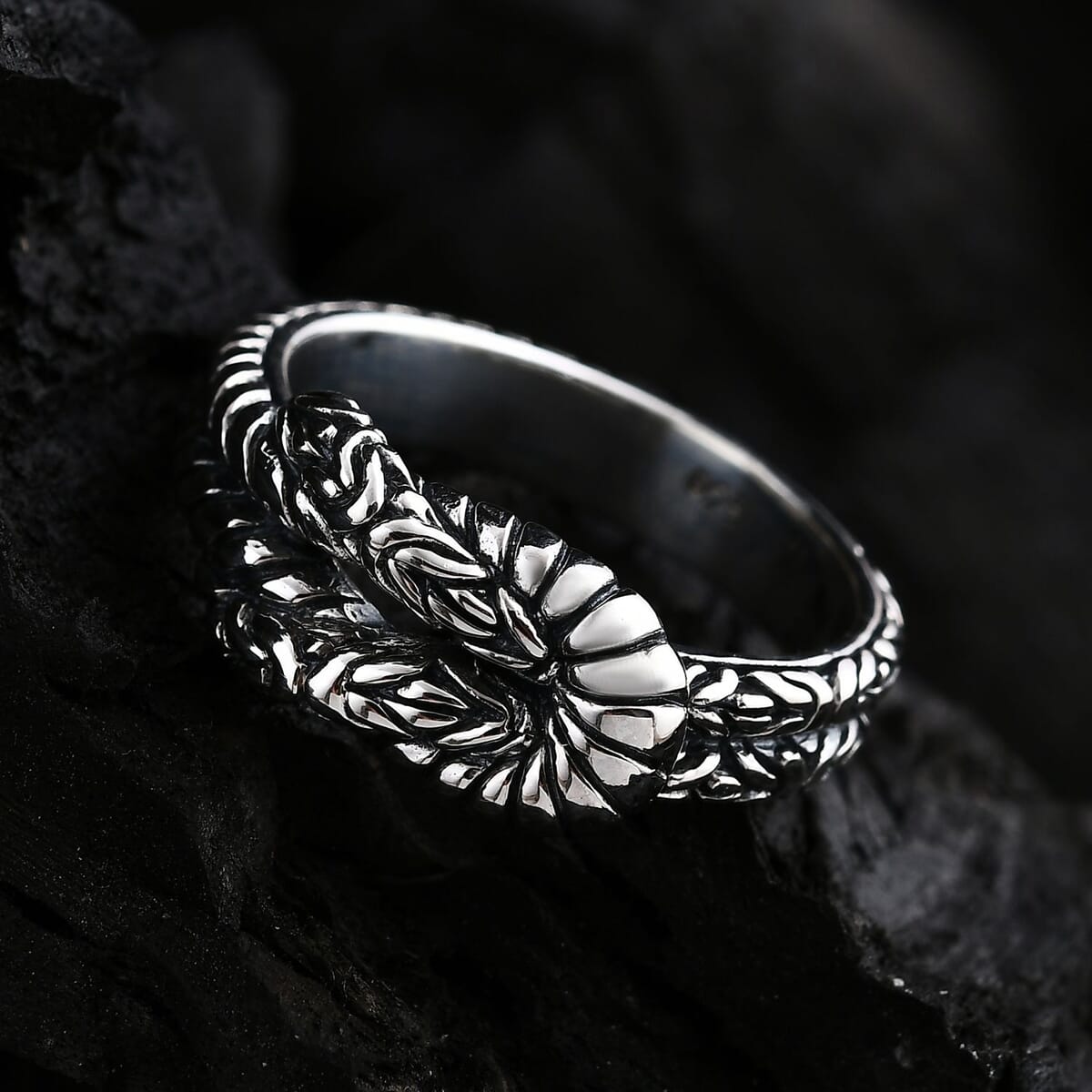 Bali Legacy Borobudur with Twisted Wire Knot Ring in Sterling Silver (Size 5.0) 5.90 Grams image number 1