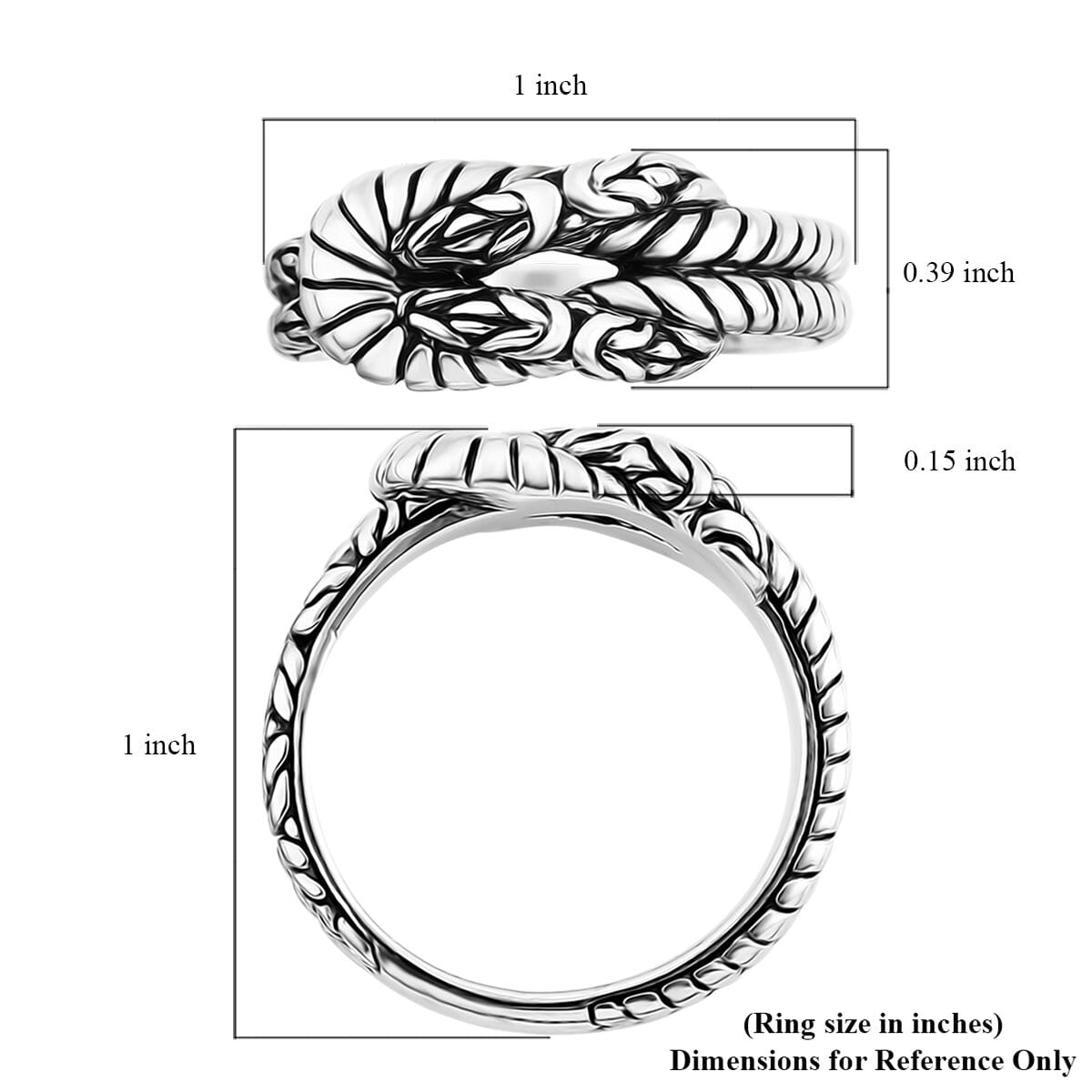 Bali Legacy Borobudur with Twisted Wire Knot Ring in Sterling Silver (Size 5.0) 5.90 Grams image number 5