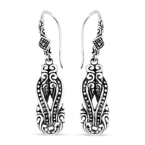 Bali Legacy Filigree with Rawa Texture Knot Earrings in Sterling Silver 7.65 Grams