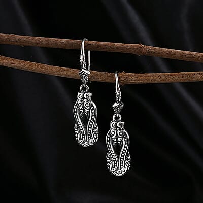 Bali Legacy Filigree with Rawa Texture Knot Earrings in Sterling Silver 7.65 Grams