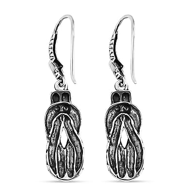 Bali Legacy Filigree with Rawa Texture Knot Earrings in Sterling Silver 7.65 Grams