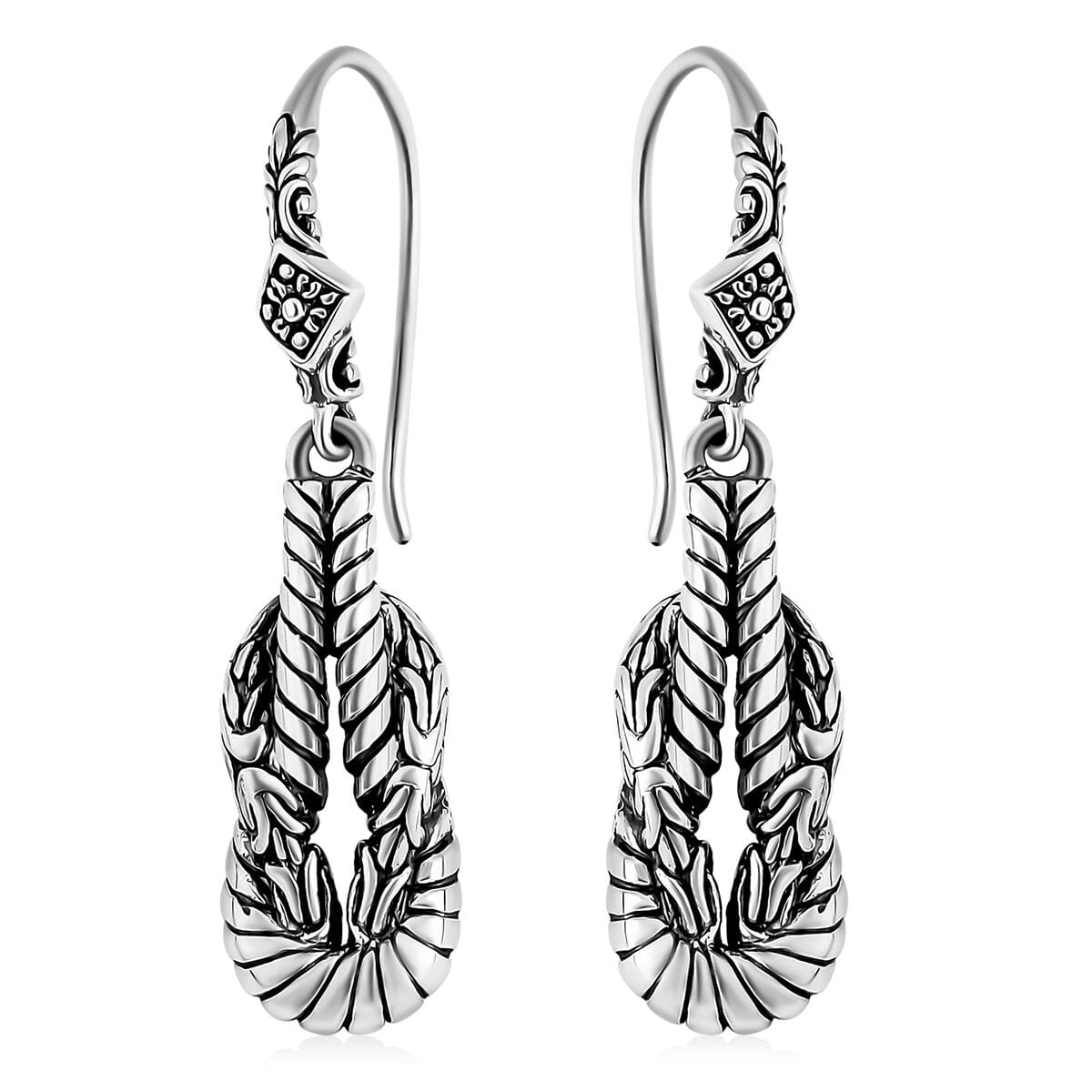 Bali Legacy Borobudur with Twisted Wire Knot Earrings in Sterling Silver 8 Grams image number 0