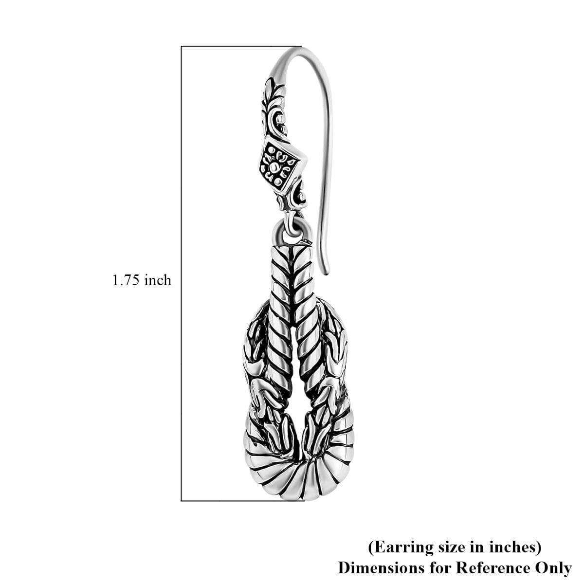 Bali Legacy Borobudur with Twisted Wire Knot Earrings in Sterling Silver 8 Grams image number 4