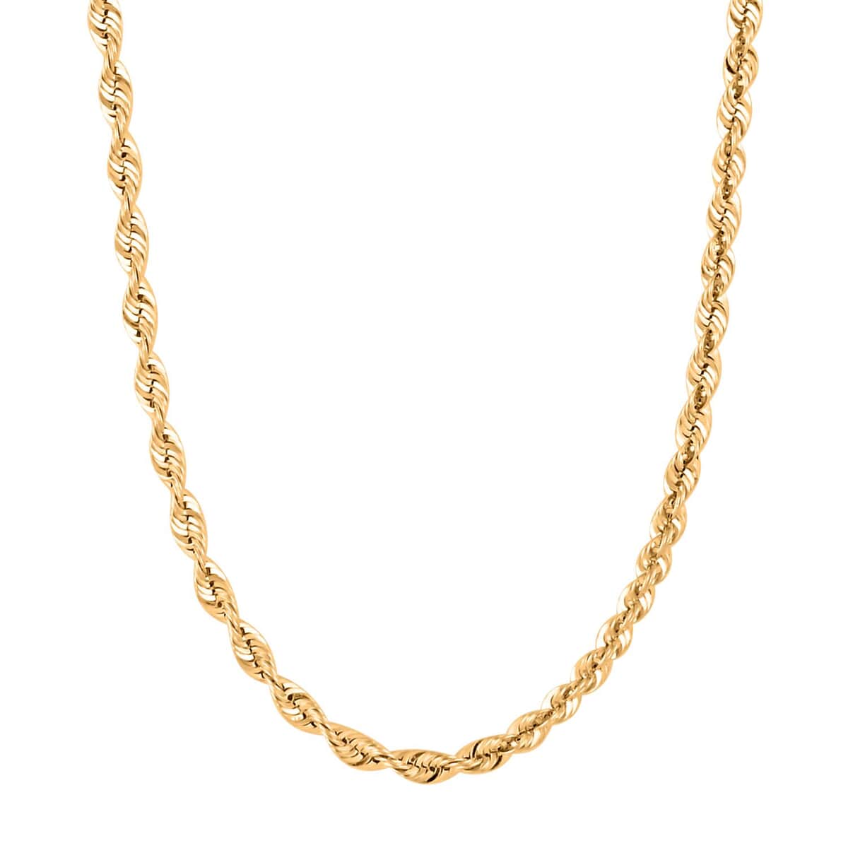 3.7mm Rope Chain Necklace in 10K Yellow Gold 22 Inches 5.7 Grams image number 0