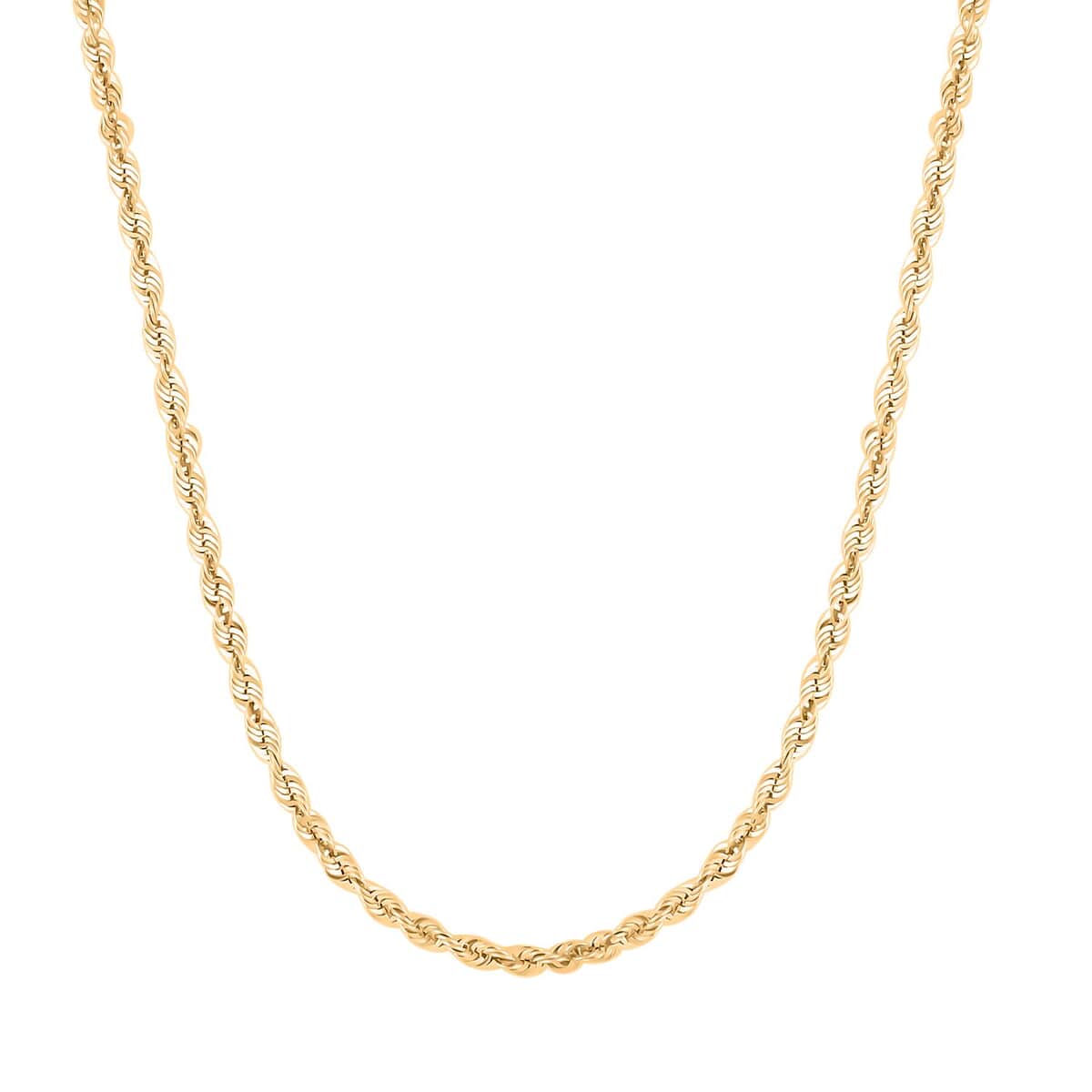 3.7mm Rope Chain Necklace in 10K Yellow Gold 24 Inches 6.3 Grams image number 0