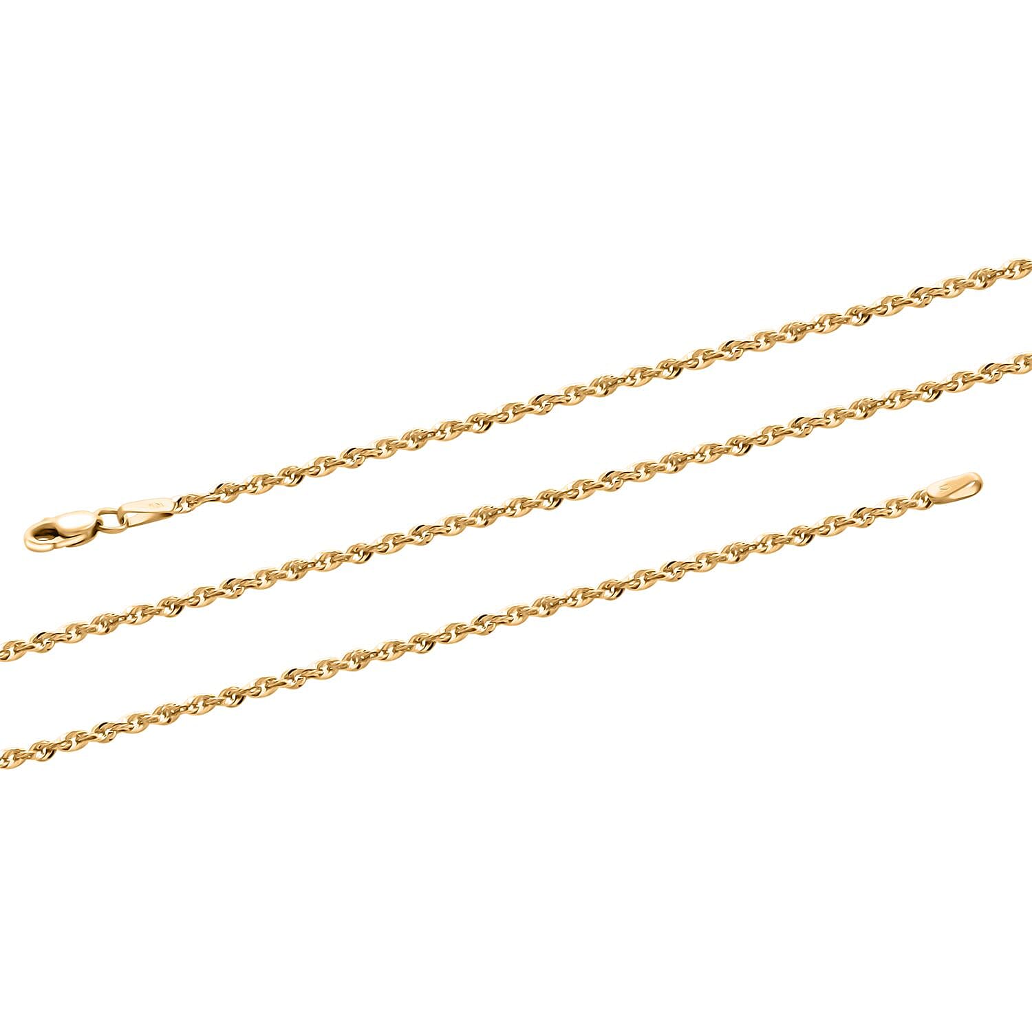 1.9mm Superlight Extra Shiny Chain Necklace in 10K Yellow Gold 22 Inches 1.8 Grams