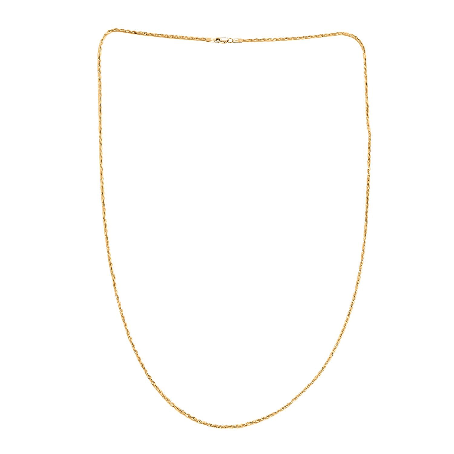 1.9mm Superlight Extra Shiny Chain Necklace in 10K Yellow Gold 22 Inches 1.8 Grams