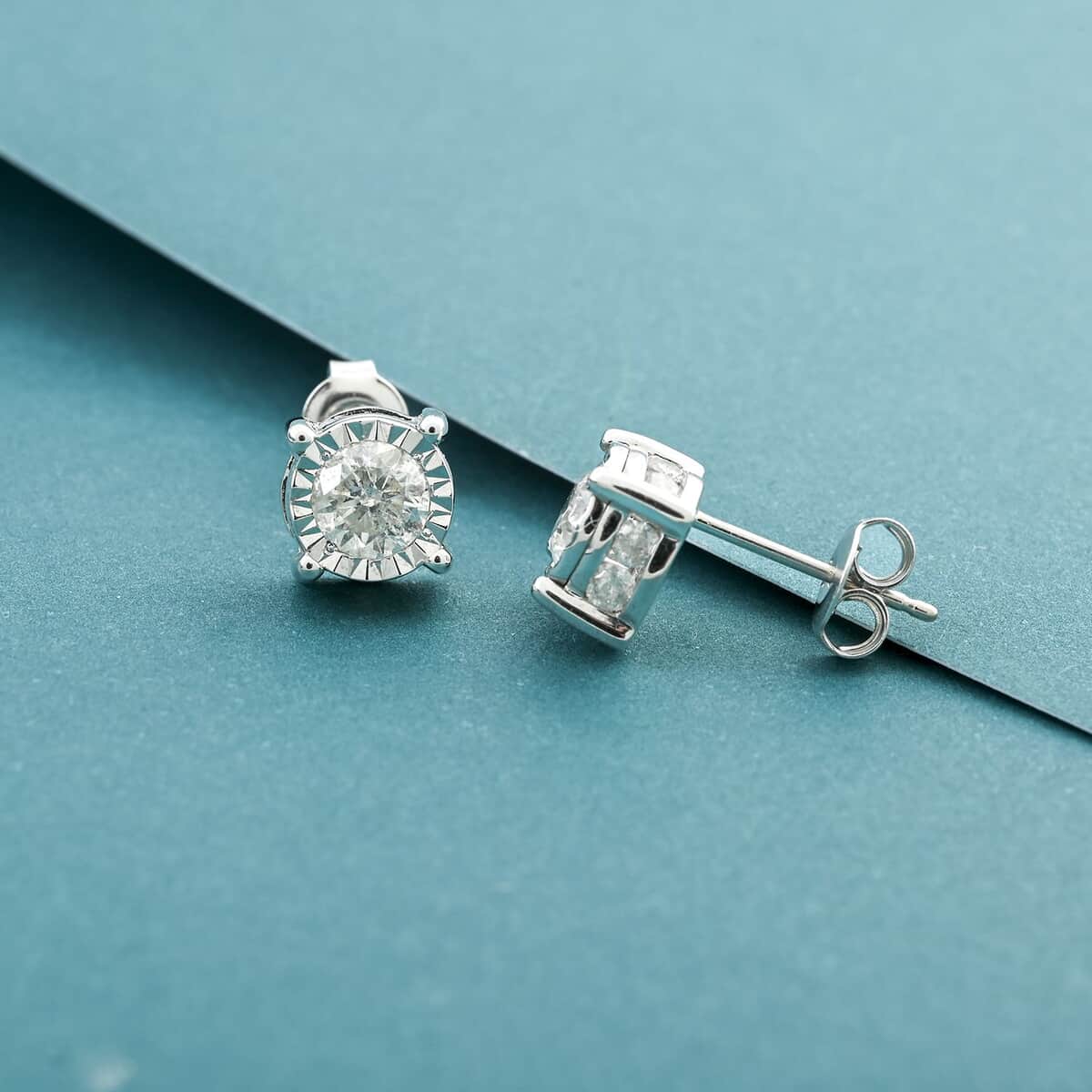 I2-I3 Diamond 1.50 ctw Earrings in 14K White Gold image number 1