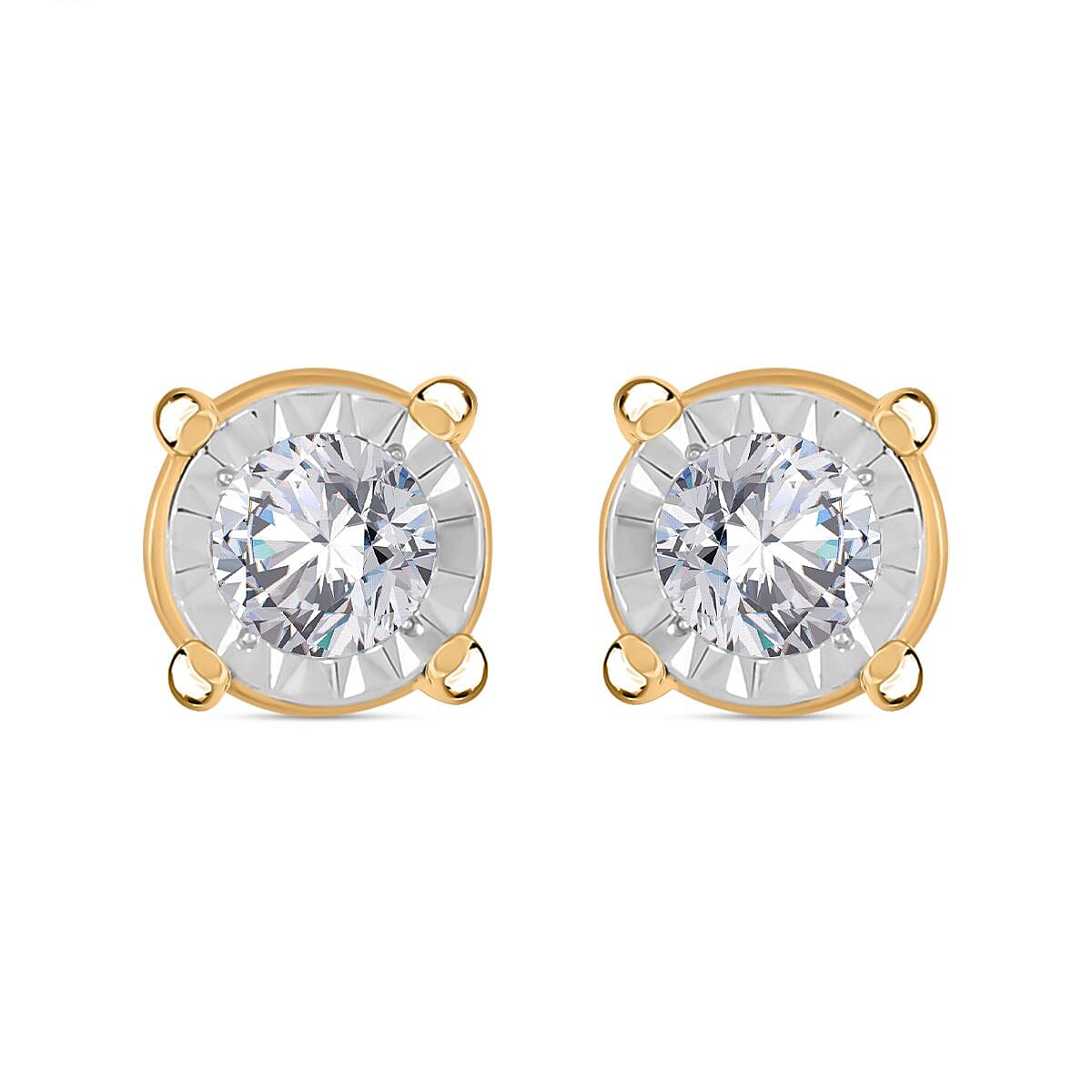 I2-I3 Diamond 1.50 ctw Earrings in 14K Yellow Gold 