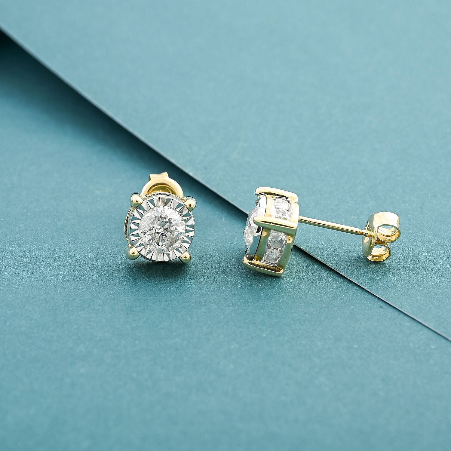 I2-I3 Diamond 1.50 ctw Earrings in 14K Yellow Gold 