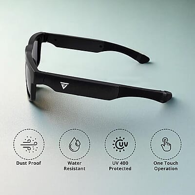 Go Vision Royale HD Video Recording Sunglasses with Auto Focus (8MP, 1920x1080p,30FPS) -Black