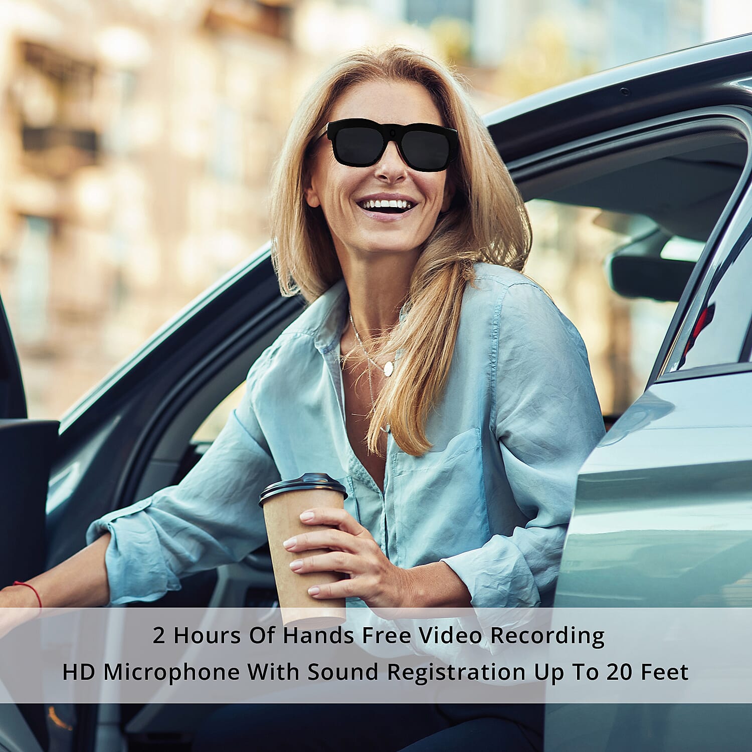 Go Vision Royale HD Video Recording Sunglasses with Auto Focus (8MP, 1920x1080p,30FPS) -Black