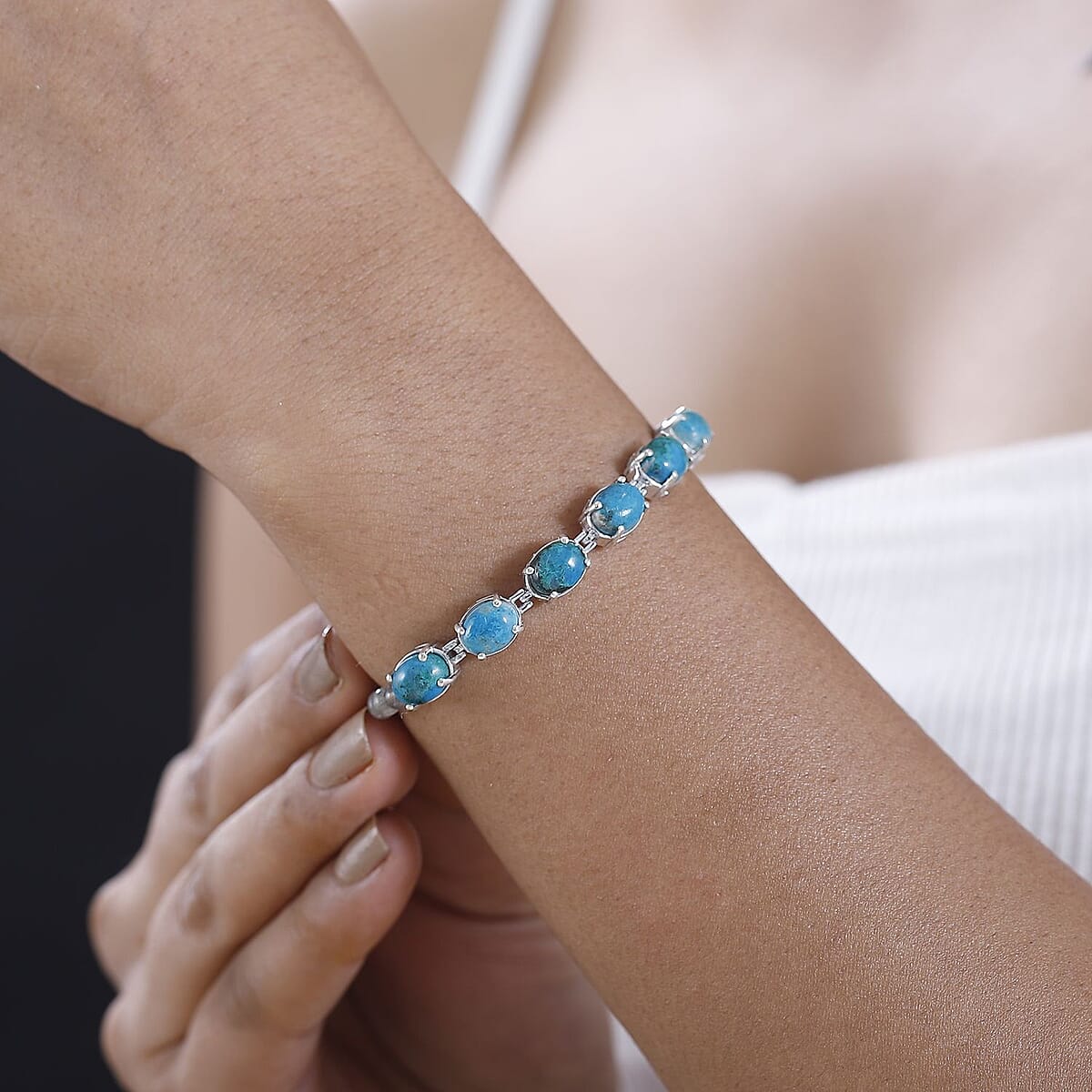 D'Joy Table Mountain Shadowkite and Malagasy Labradorite 16.65 ctw Bracelet in Platinum Over Sterling Silver (6.50 In) image number 2