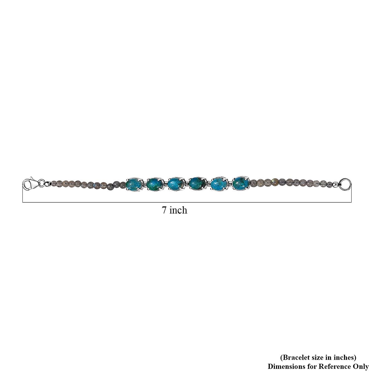 D'Joy Table Mountain Shadowkite and Malagasy Labradorite 16.65 ctw Bracelet in Platinum Over Sterling Silver (6.50 In) image number 4