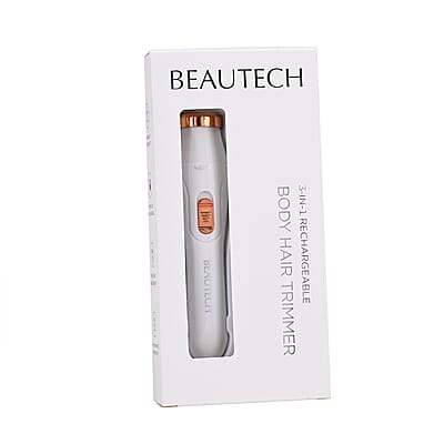 Beautech 3-in-1 Rechargeable Hair Removal Device with 3 Replacement Heads- White