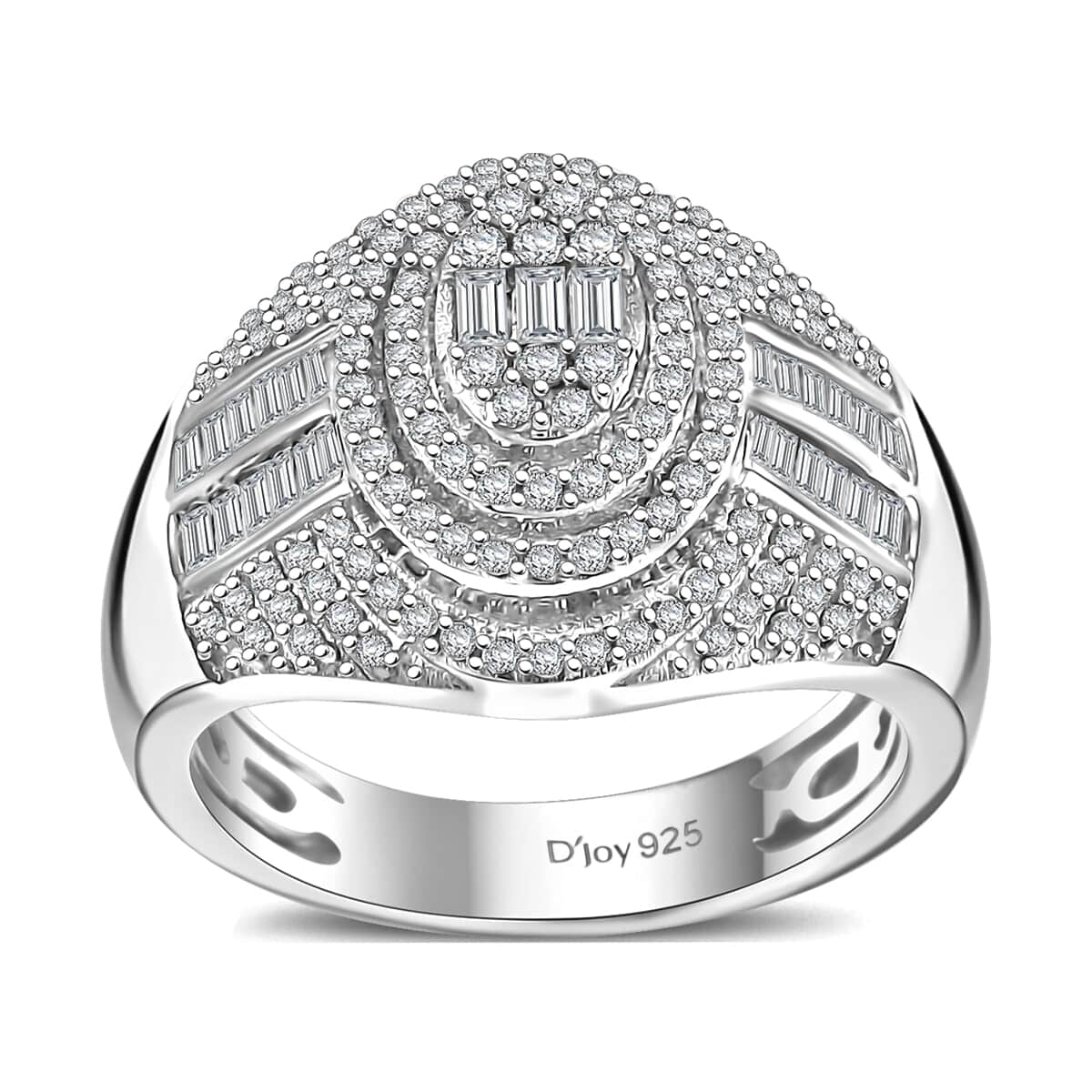 Diamond 1.00 ctw Pave Ring in Rhodium Over Sterling Silver (Size 10.0) image number 0