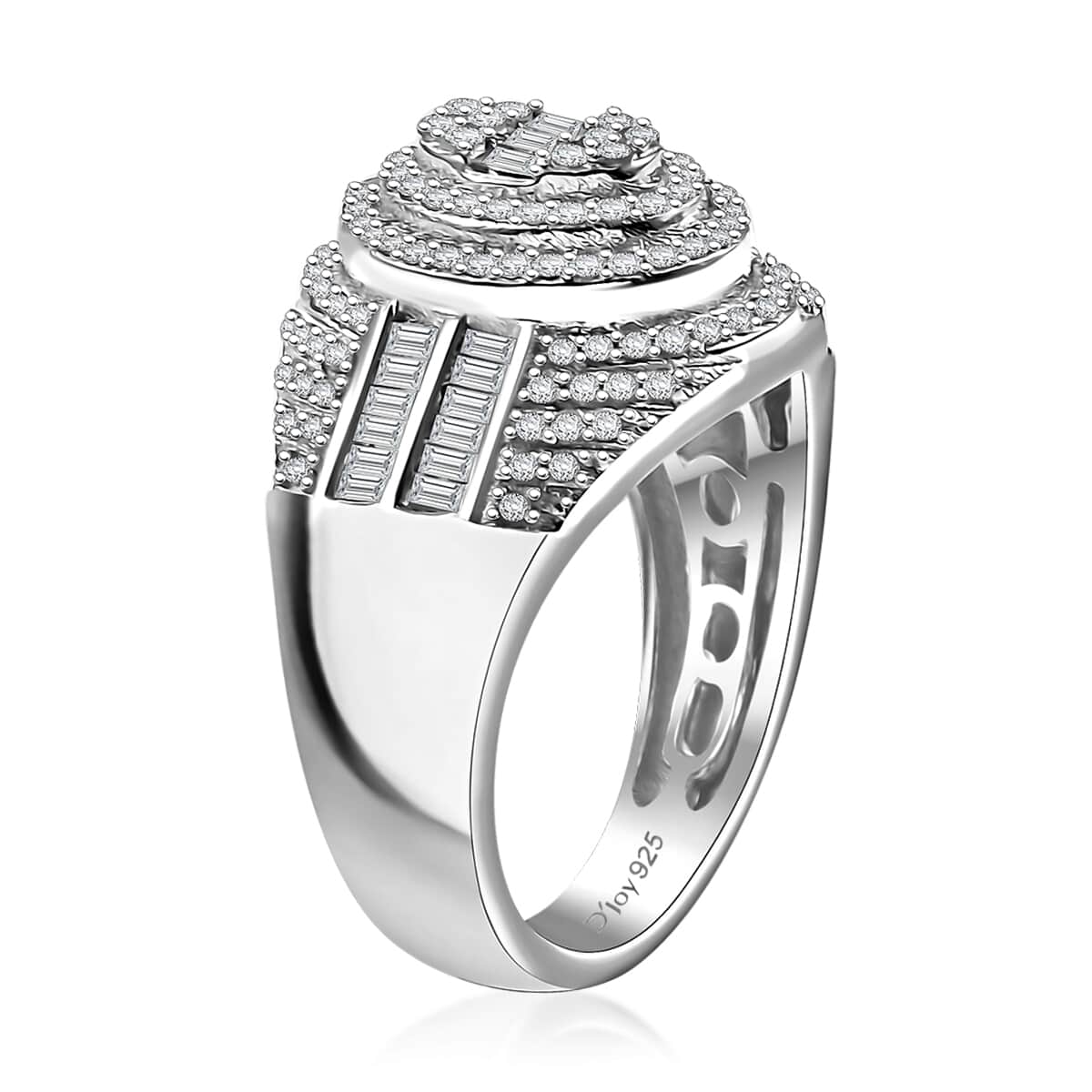 Diamond 1.00 ctw Pave Ring in Rhodium Over Sterling Silver (Size 10.0) image number 3