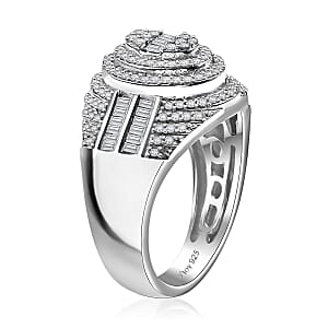 D'Joy Diamond 1.00 ctw Pave Ring in Rhodium Over Sterling Silver (Size 10.0)
