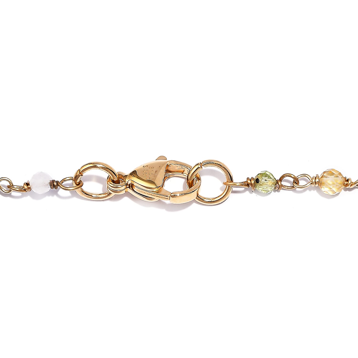 Multi Gemstone 16.85 ctw Necklace 20 Inches in 18K YG Plated and Stainless Steel