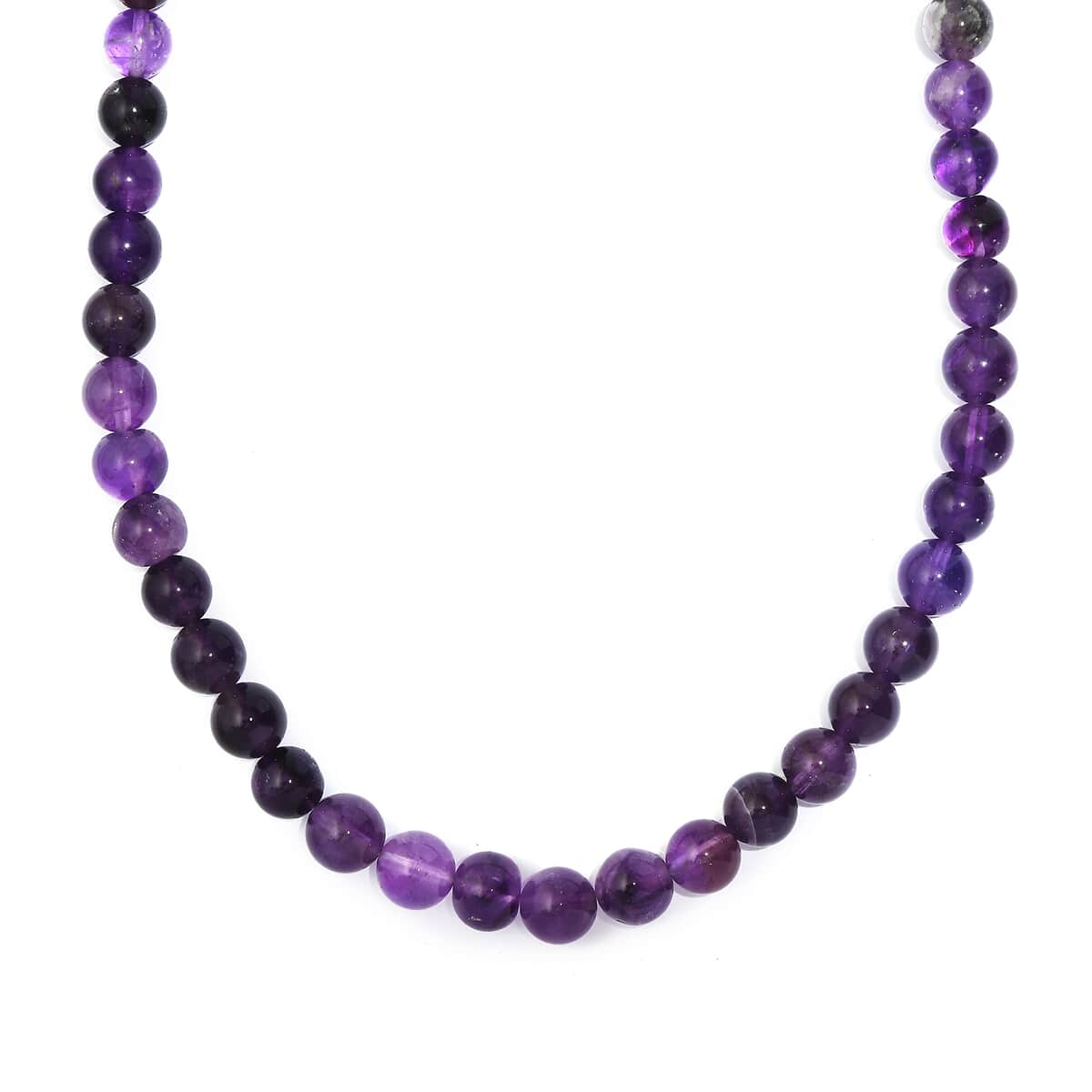 African Amethyst Beaded 184.00 ctw Necklace 20 Inches in Platinum Bond  image number 0