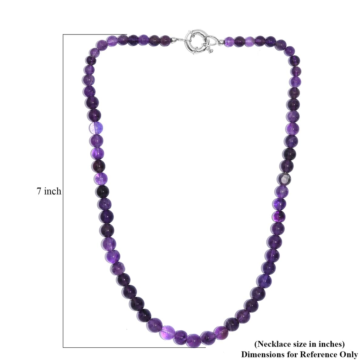 African Amethyst Beaded 184.00 ctw Necklace 20 Inches in Platinum Bond  image number 5