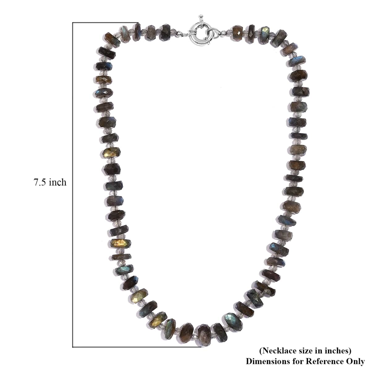 Malagasy Labradorite Beaded 306.00 ctw Necklace 20 Inches in Platinum Bond  image number 5