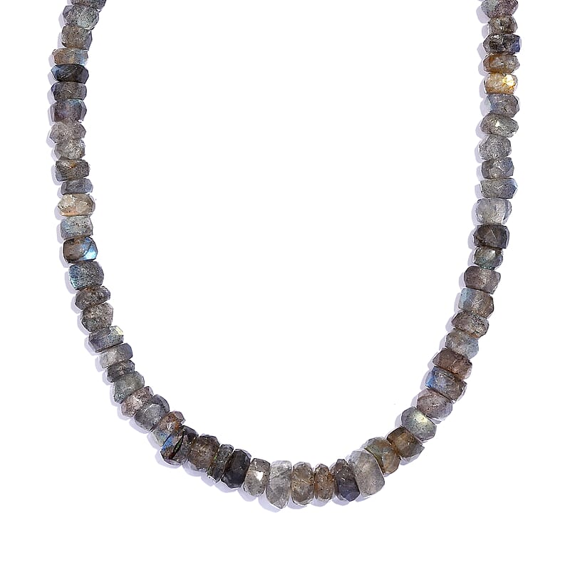 Malagasy Labradorite 152.10 ctw Necklace 20 Inches in Platinum Bond