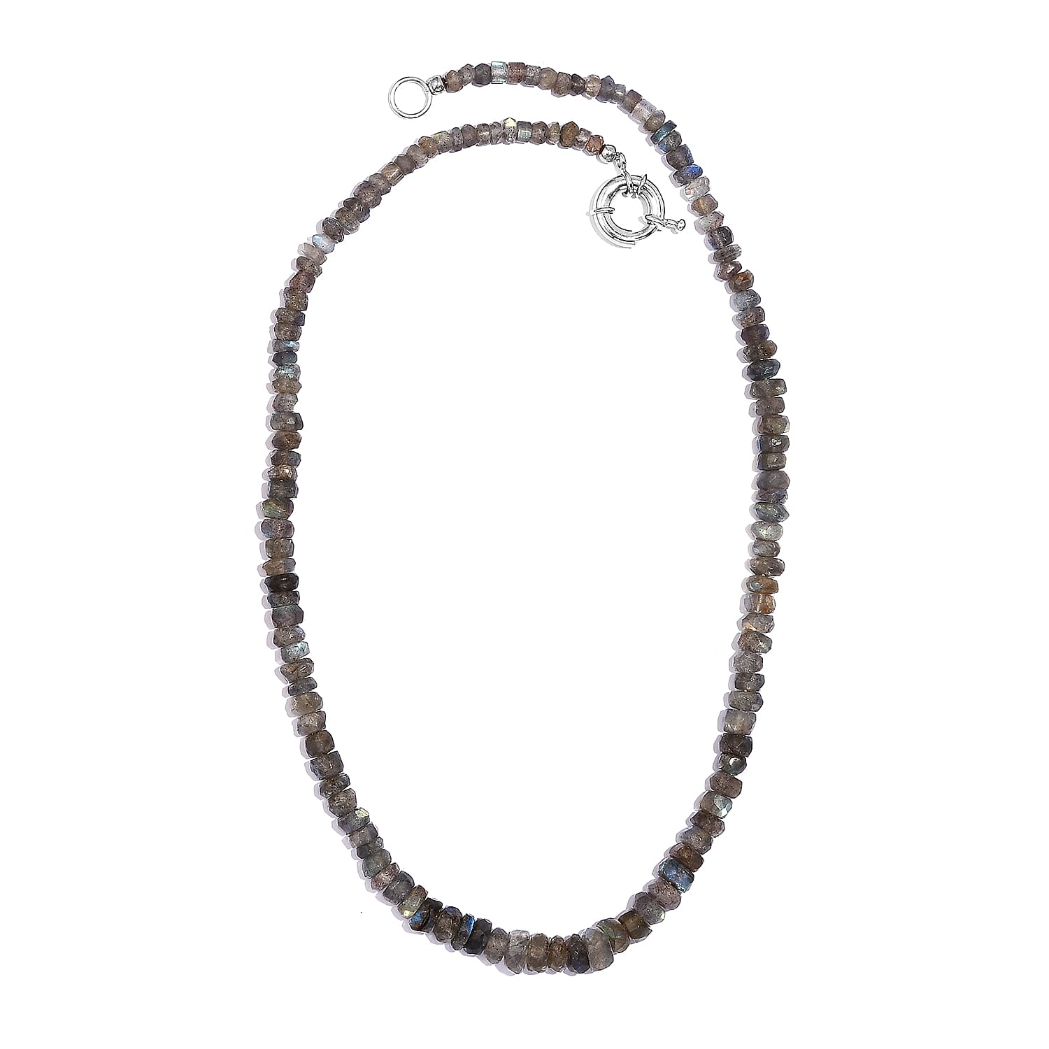 Malagasy Labradorite 152.10 ctw Necklace 20 Inches in Platinum Bond
