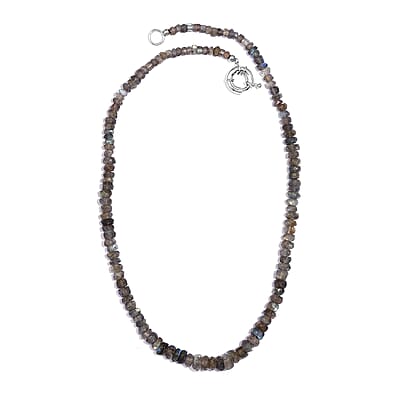Malagasy Labradorite 152.10 ctw Necklace 20 Inches in Platinum Bond
