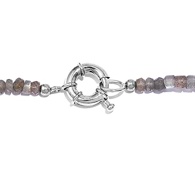 Malagasy Labradorite 152.10 ctw Necklace 20 Inches in Platinum Bond