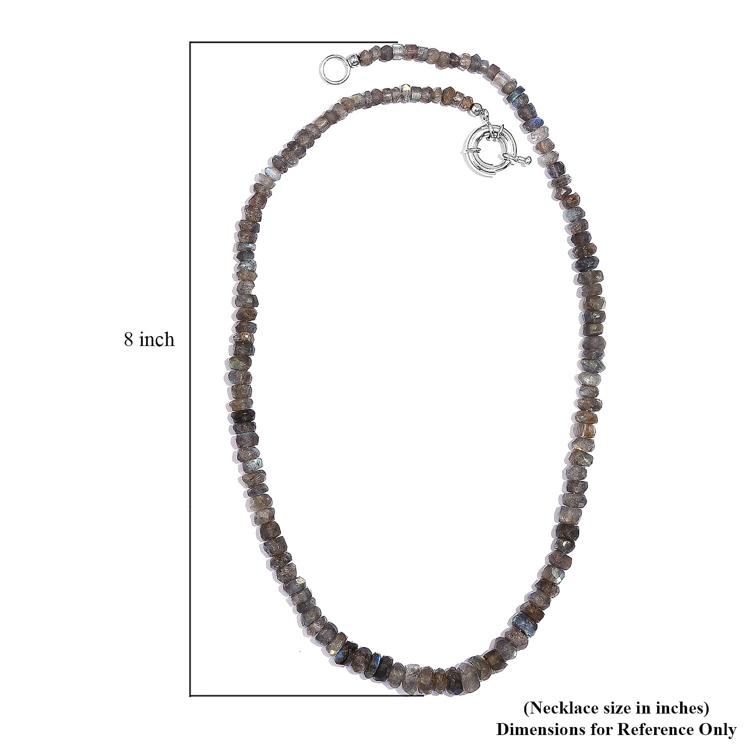 Malagasy Labradorite 152.10 ctw Necklace 20 Inches in Platinum Bond